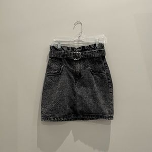 Black Jean Divided Skirt